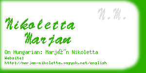 nikoletta marjan business card